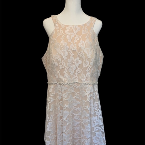 White Lace over cream under slip. City Triangles plus Size 18. Like new.Elegant - Picture 4 of 11